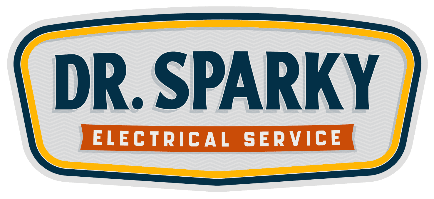 Dr. Sparky Electrical Service logo with bold text and orange accent.