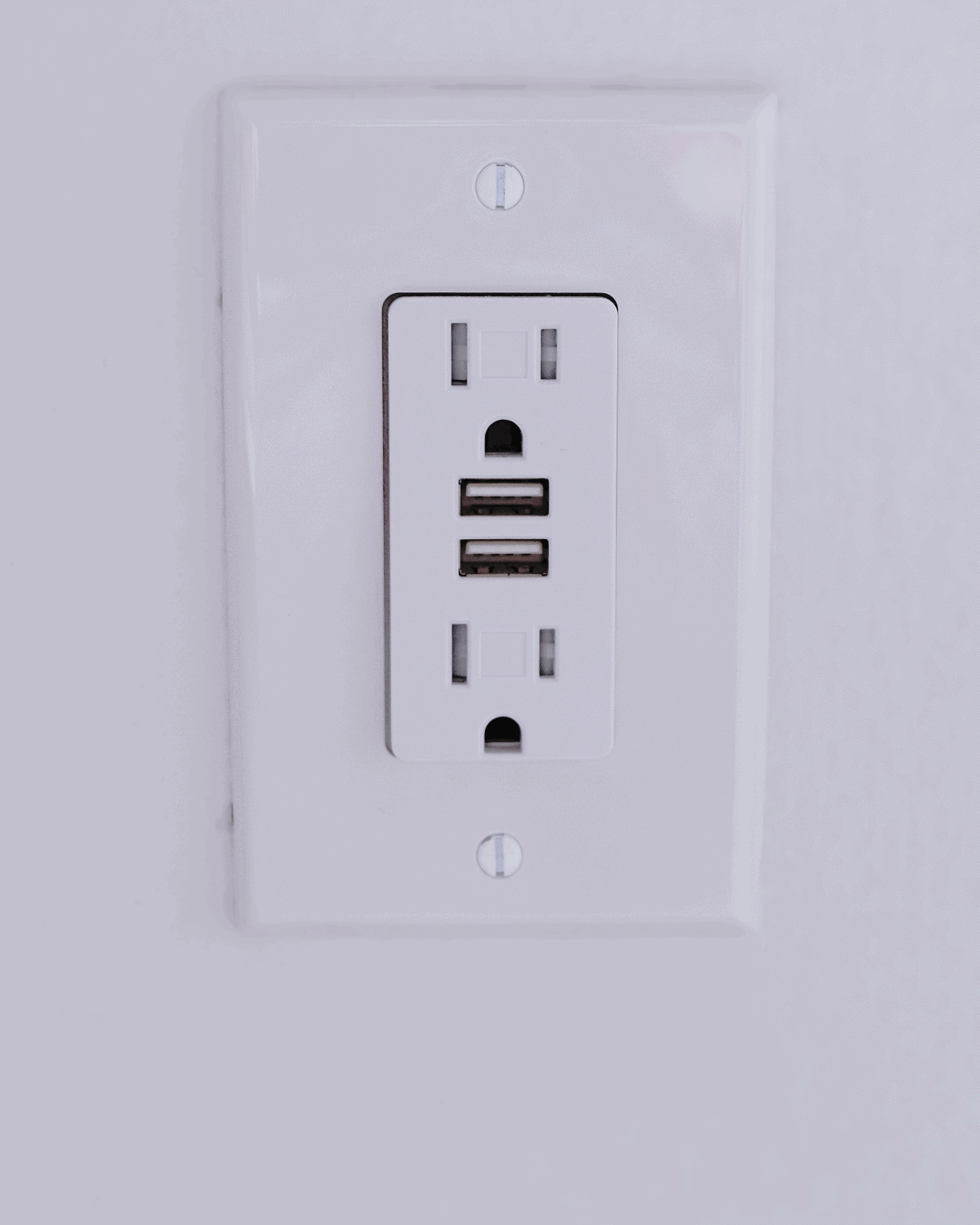 Residential electrical outlet with USB ports in Greensboro, NC.