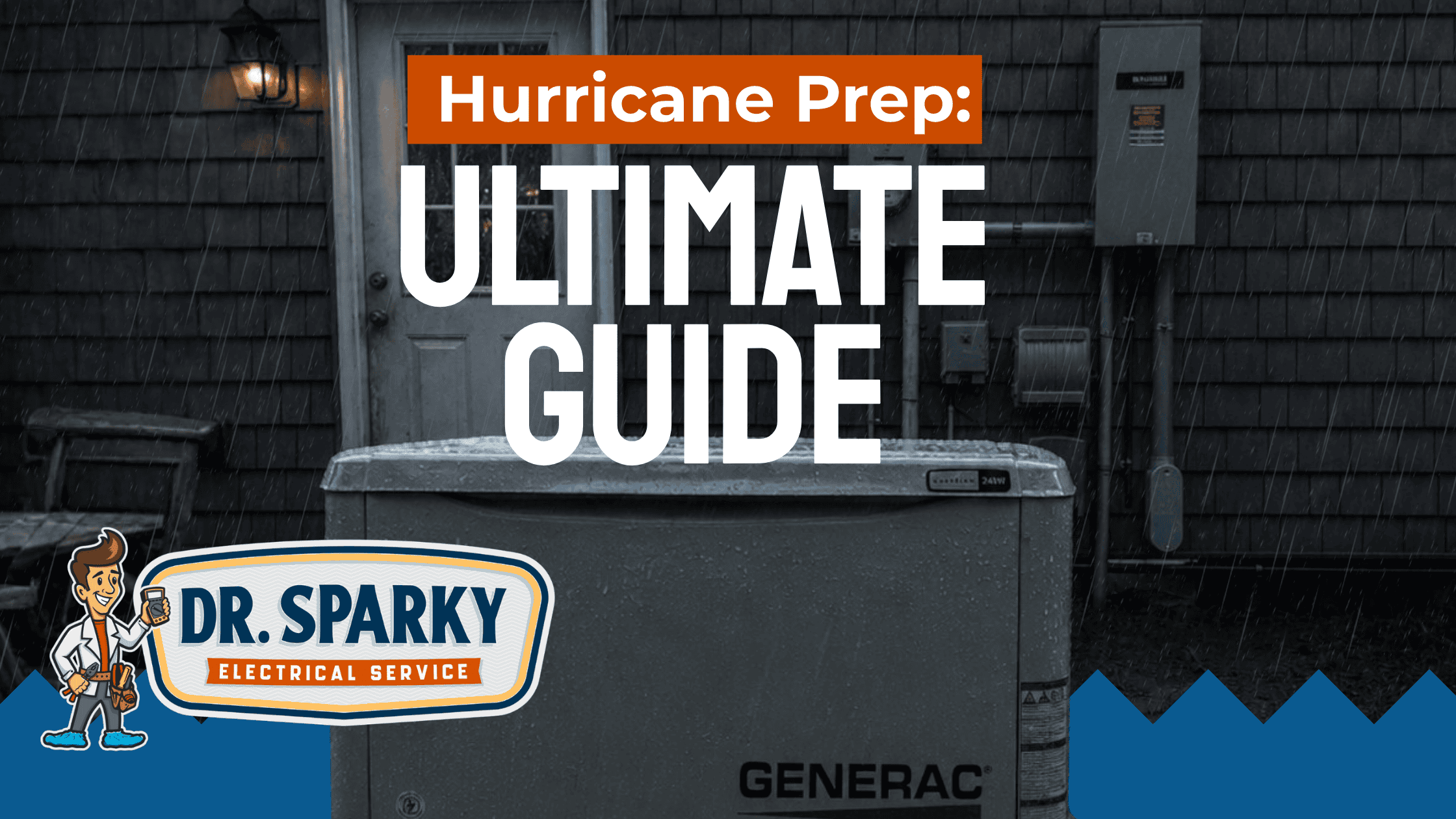Generac backup generator installed outside for hurricane preparedness.